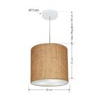 Lustre Pendente Cilíndrico Vivare Md-4036 Cúpula Em Tecido 30