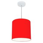 Lustre Pendente Cilíndrico Vivare Md-4036 Cúpula Em Tecido 30