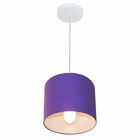 Lustre Pendente Cilíndrico Vivare Md-4046 Cúpula Em Tecido 18