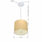 Lustre Pendente Cilíndrico Vivare Md-4046 Cúpula Em Tecido 18
