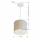 Lustre Pendente Cilíndrico Vivare Md-4046 Cúpula Em Tecido 18