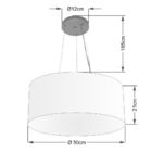 Lustre Pendente Cilíndrico Vivare Md-4047 Cúpula Em Tecido 50