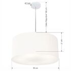 Lustre Pendente Cilíndrico Vivare Md-4049 Cúpula Em Tecido 50