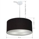 Lustre Pendente Cilíndrico Vivare Md-4049 Cúpula Em Tecido 50
