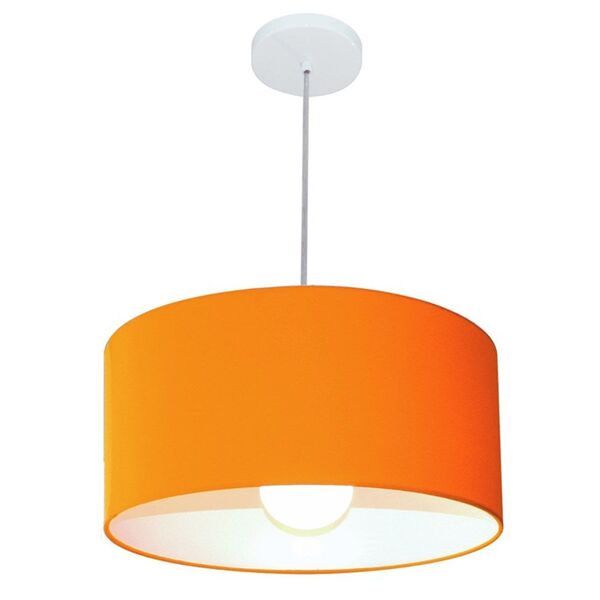 Lustre Pendente Cilíndrico Vivare Md-4052 Cúpula Em Tecido 50