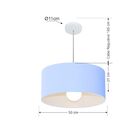 Lustre Pendente Cilíndrico Vivare Md-4052 Cúpula Em Tecido 50