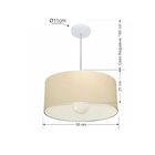 Lustre Pendente Cilíndrico Vivare Md-4052 Cúpula Em Tecido 50