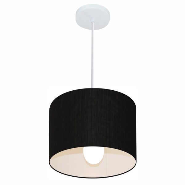 Lustre Pendente Cilíndrico Vivare Md-4054 Cúpula Em Tecido 30