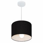 Lustre Pendente Cilíndrico Vivare Md-4054 Cúpula Em Tecido 30