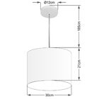 Lustre Pendente Cilíndrico Vivare Md-4054 Cúpula Em Tecido 30