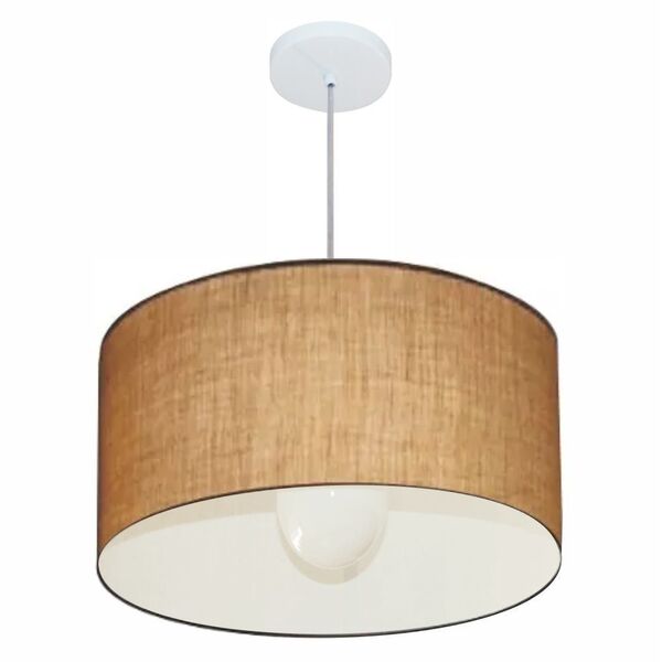 Lustre Pendente Cilíndrico Vivare Md-4069 Cúpula Em Tecido 50