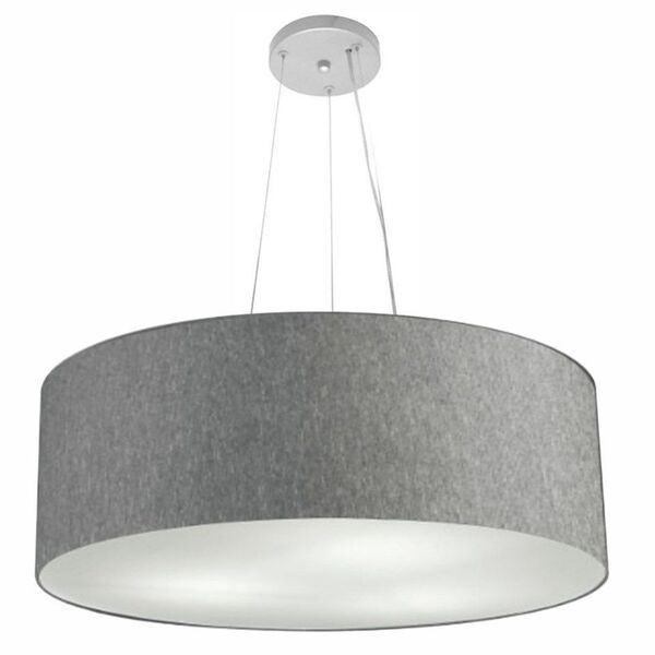 Lustre Pendente Cilíndrico Vivare Md-4070 Cúpula Em Tecido 80