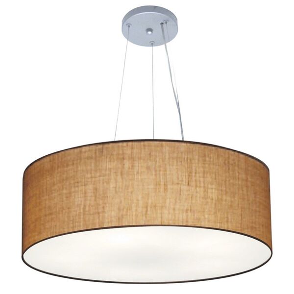 Lustre Pendente Cilíndrico Vivare Md-4070 Cúpula Em Tecido 80