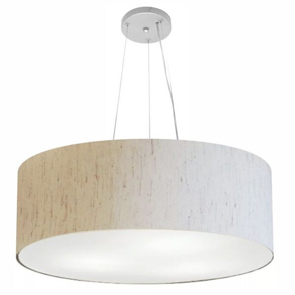 Lustre Pendente Cilíndrico Vivare Md-4070 Cúpula Em Tecido 80