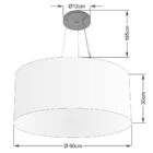 Lustre Pendente Cilíndrico Vivare Md-4074 Cúpula Em Tecido 60