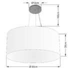 Lustre Pendente Cilíndrico Vivare Md-4074 Cúpula Em Tecido 60