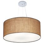 Lustre Pendente Cilíndrico Vivare Md-4074 Cúpula Em Tecido 60