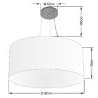 Lustre Pendente Cilíndrico Vivare Md-4074 Cúpula Em Tecido 60