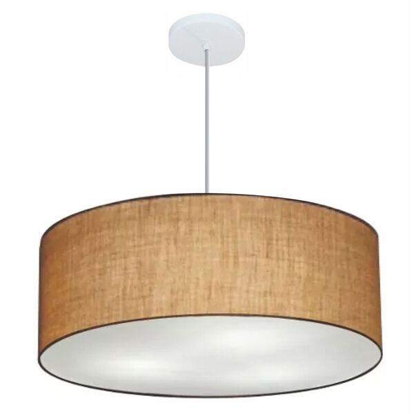 Lustre Pendente Cilíndrico Vivare Md-4079 Cúpula Em Tecido 60