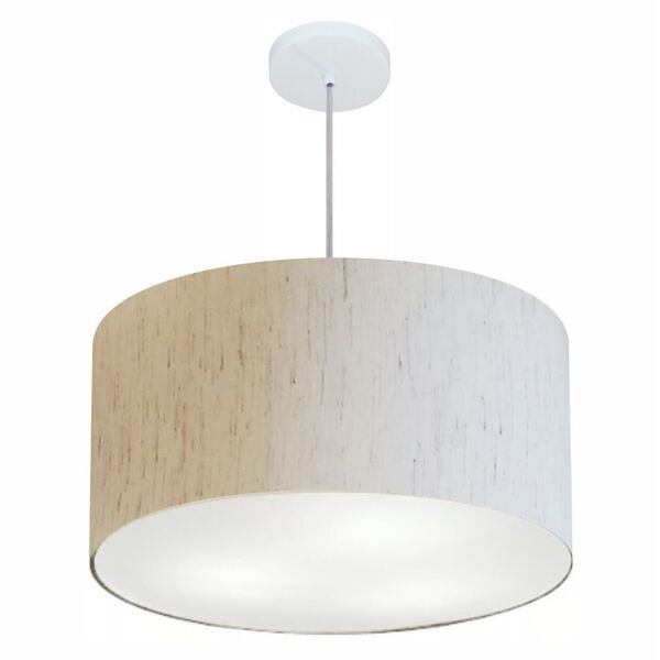 Lustre Pendente Cilíndrico Vivare Md-4080 Cúpula Em Tecido 60
