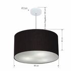 Lustre Pendente Cilíndrico Vivare Md-4080 Cúpula Em Tecido 60