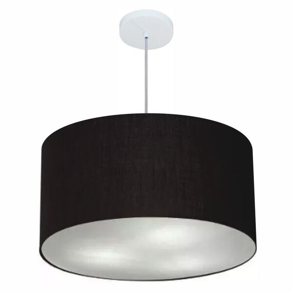 Lustre Pendente Cilíndrico Vivare Md-4080 Cúpula Em Tecido 60
