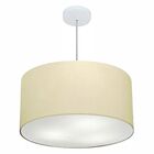 Lustre Pendente Cilíndrico Vivare Md-4080 Cúpula Em Tecido 60