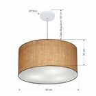 Lustre Pendente Cilíndrico Vivare Md-4080 Cúpula Em Tecido 60