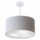 Lustre Pendente Cilíndrico Vivare Md-4080 Cúpula Em Tecido 60