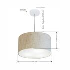 Lustre Pendente Cilíndrico Vivare Md-4099 Cúpula Em Tecido 40