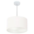 Lustre Pendente Cilíndrico Vivare Md-4099 Cúpula Em Tecido 40
