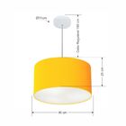 Lustre Pendente Cilíndrico Vivare Md-4099 Cúpula Em Tecido 40