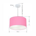 Lustre Pendente Cilíndrico Vivare Md-4099 Cúpula Em Tecido 40