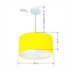 Lustre Pendente Cilíndrico Vivare Md-4099 Cúpula Em Tecido 40
