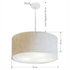 Lustre Pendente Cilíndrico Vivare Md-4100 Cúpula Em Tecido 50