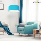 Lustre Pendente Cilíndrico Vivare Md-4100 Cúpula Em Tecido 50