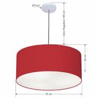 Lustre Pendente Cilíndrico Vivare Md-4100 Cúpula Em Tecido 50