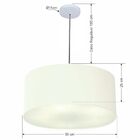 Lustre Pendente Cilíndrico Vivare Md-4100 Cúpula Em Tecido 50