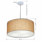 Lustre Pendente Cilíndrico Vivare Md-4100 Cúpula Em Tecido 50
