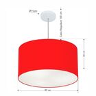 Lustre Pendente Cilíndrico Vivare Md-4101 Cúpula Em Tecido 60