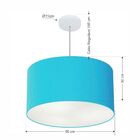 Lustre Pendente Cilíndrico Vivare Md-4101 Cúpula Em Tecido 60