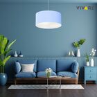 Lustre Pendente Cilíndrico Vivare Md-4101 Cúpula Em Tecido 60