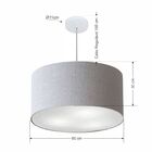 Lustre Pendente Cilíndrico Vivare Md-4101 Cúpula Em Tecido 60