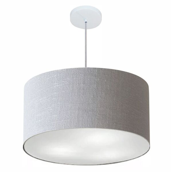 Lustre Pendente Cilíndrico Vivare Md-4101 Cúpula Em Tecido 60