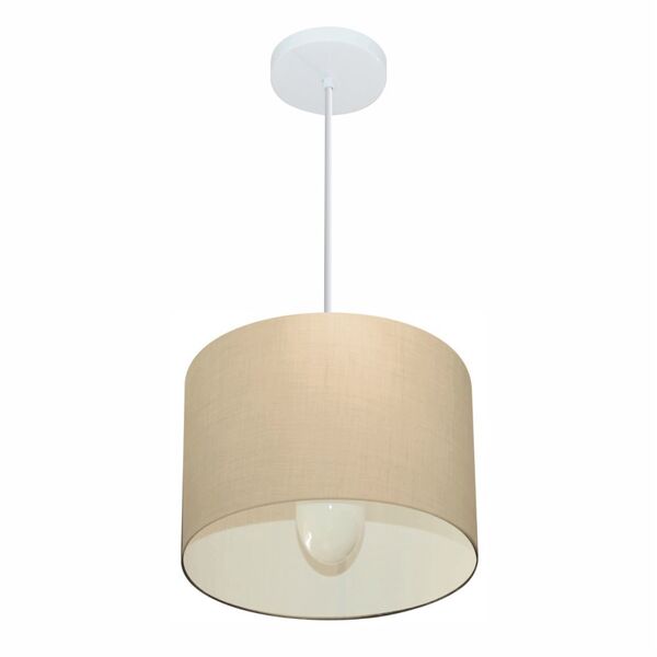 Lustre Pendente Cilíndrico Vivare Md-4113 Cúpula Em Tecido 30