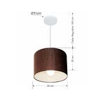 Lustre Pendente Cilíndrico Vivare Md-4113 Cúpula Em Tecido 30