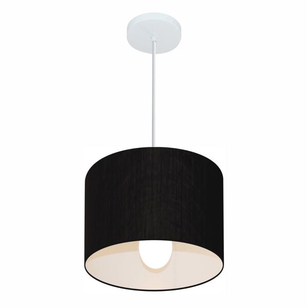 Lustre Pendente Cilíndrico Vivare Md-4113 Cúpula Em Tecido 30
