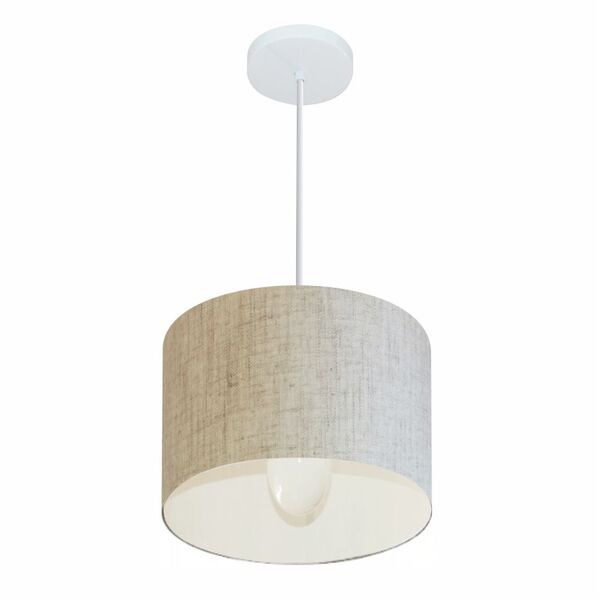 Lustre Pendente Cilíndrico Vivare Md-4113 Cúpula Em Tecido 30