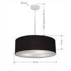 Lustre Pendente Cilíndrico Vivare Md-4132 Cúpula Em Tecido 40