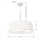 Lustre Pendente Cilíndrico Vivare Md-4132 Cúpula Em Tecido 40